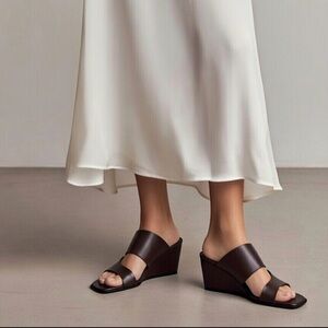Tamara Mellon Chocolate Wedges Az 7.5 37.5 New $795